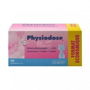 Physiodose - Sérum physiologique - 40 unidoses de 5 ml