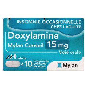 Viatris - Doxylamine 15 mg - 10 comprimés pelliculés sécables