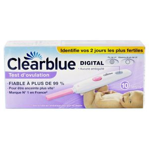 CLEARBLUE digital test d'ovulation 2 jours - 10 tests