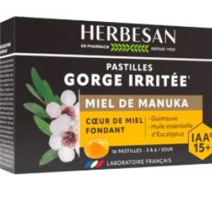 Herbesan - Pastille miel de manuka 15+ - 16 pastilles