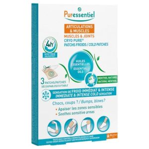 Puressentiel - Cryo pure Patchs froids articulations et muscles - 3 patchs