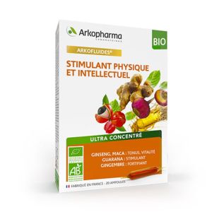 Arkopharma - Stimulant physique et intellectuel - 20 ampoules de 10mL