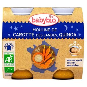 Babybio - Mouliné de Carotte des Landes, Quinoa - dès 8 mois - 2x200g