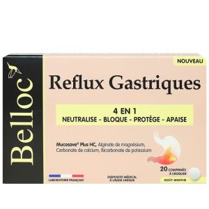 Belloc - Reflux gastriques 4en1 - 20 comprimés à croquer