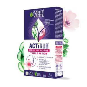 Santé Verte - Actirub maux de gorge - 20 pastilles