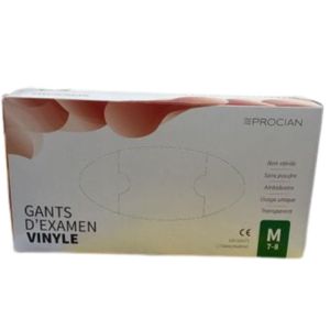 FM Médical - Gant d'examen vinyle - taille M - 7-8