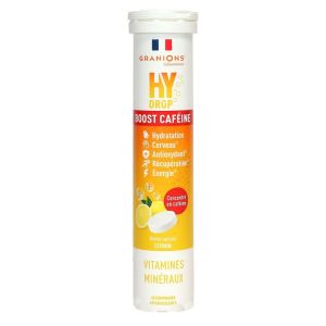 Granions - HYDROP Boost Caféine Citron - 20 Comprimés Effervescents