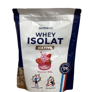 Nutri&Co - Whey Isolat Native 30 portions saveur Milkshake Fraise - 900g