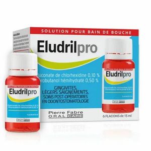 Pierre Fabre - Eludrilpro solution bain de bouche - 6 flacons de 15ml