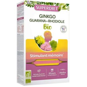 Superdiet - Ginkgo Guarana Rhodiole - 20 ampoules