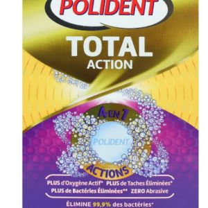 Polident - Total Action Nettoyant pour appareils dentaires - 66 comprimés