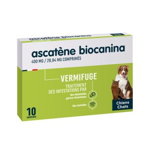 Ascatène vermifuge chien et chat - 10 comprimès
