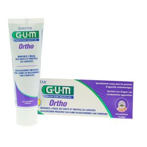 GUM - Gel dentifrice fluoré Ortho menthe verte - 75 ml