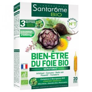 Santarome Bio - Bien-être du foie Bio - 20 ampoules buvables