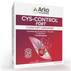Arkopharma - Cys-Control Fort Confort urinaire - 10 sachets + 5 sticks à diluer