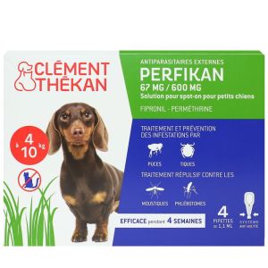 Clément Thékan - Perfikan 67 mg/600 mg Petits Chiens 4 Pipettes