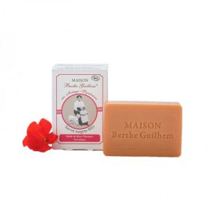 Maison Berthe Guilhem - Savon surgras bio Lait de chèvre rose musquée géranium - 100 g