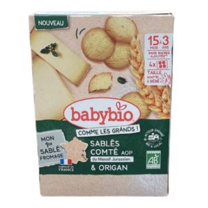 Babybio - Sablé comté AOP du Massif Jurassien & origan-  4x4biscuits