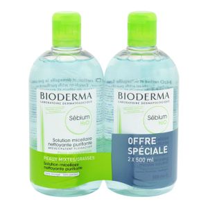 Bioderma - Sébium H2O solution micellaire - 2x500ml