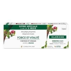 Klorane - Keratincaps cure de force cheveux et ongles - 30 capsules