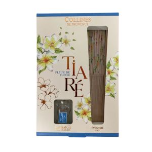 Collines de Provence- coffret eau fraîche fleur de tiaré et éventail- 50ml
