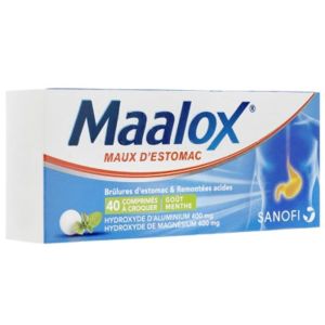 Maalox maux d’estomac - 40 comprimés à croquer goût menthe