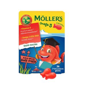 Möller's Omega-3 - P'tits Poissons Goût Fraise - 36 Pastilles Gélifiées