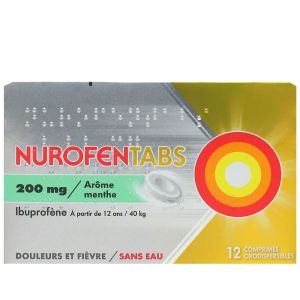 Nurofentabs - 200mg Arôme menthe - 12 comprimés orodispersibles