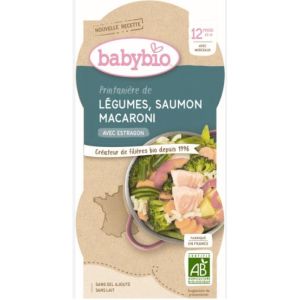 Babybio - Printanière de légumes, Saumon, Macaroni - dès 12 mois - 2x200g