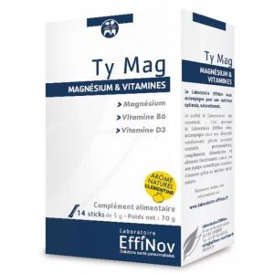 Laboratoire Effinov - Ty Mag magnésium et vitamines - 14 sticks