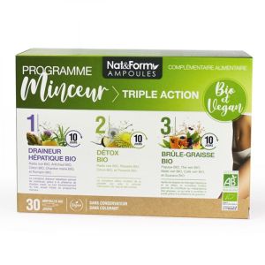 Nat & Form - Programme minceur triple action - 30 ampoules bio