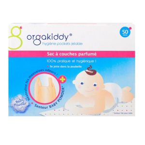 Orgakiddy - Sac à couches parfumé senteur talc pour bébé - 50 sacs