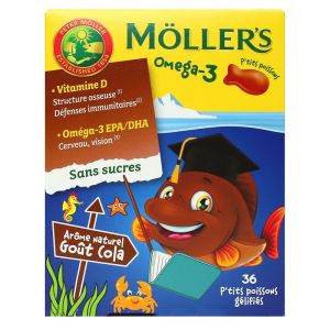 Peter Möller - Omega-3 P'tits Poissons Goût Cola - 36 Pastilles Gélifiées