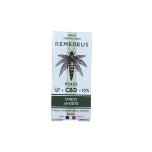 Remedeus - Peace CBD Stress Anxiété Feuille d'oranger Basilic tropical 10% - 10ml