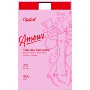 Ripple+ - Inhalateur d'aromathérapie Amour arôme fraise des bois - 400puffs