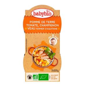 Babybio - Pomme de terre Tomate, Champignon, Veau fermier d'Aquitaine - dès 8 mois