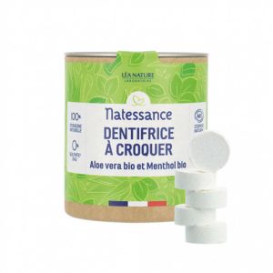 Natessance - Dentifrice à croquer aloe vera bio & menthol - 80 comprimés