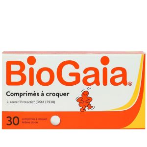 Biogaia - Comprimés à croquer arôme citron - Boite de 30
