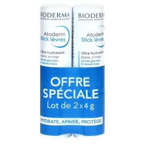 Bioderma - Atoderm stick lèvres - 2x4g