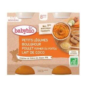 Babybio - Petits légumes / boulghour / poulet / lait de coco  - 2x200g