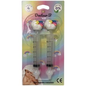Docteur B - Seringue de lavage nasal Arc-en-ciel - Lot de 2 Seringues