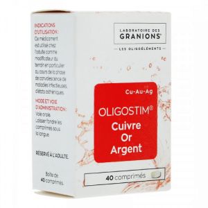 Oligostim Cuivre Or Argent - 40 comprimés