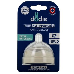 Tétine Multi-Perforée Anti-Colique Débit 2 De 0 à 6 mois