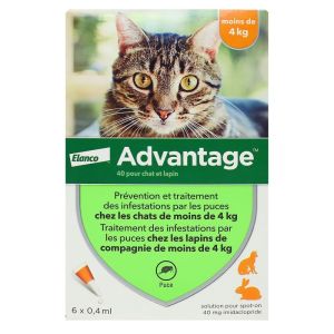Advantage - Anti Puces pour Chats & Lapins - 4 kg