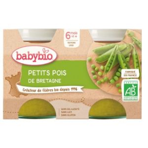 Babybio - Petits pois d'Aquitaine dès 6 mois - 2x130g