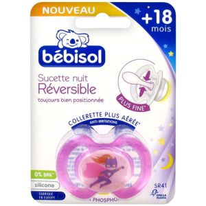 Bébisol - Sucette nuit réversible 18m+