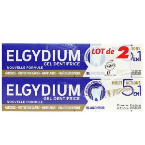 Elgydium - Gel dentifrice Blancheur 5en1 - Lot de 2x75mL