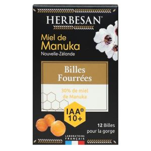 Herbesan - Billes fourrées miel de manouka IAA 10+ - 12 billes