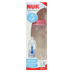 NUK - First choice biberon anti coliques Rose - 360ml
