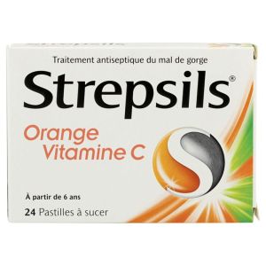 Reckitt benckiser - Strepsils orange vitamine c - 24 pastilles